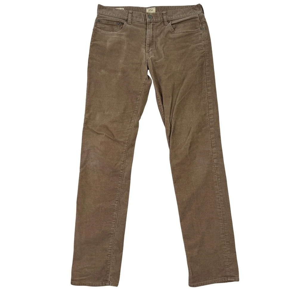J. Crew 484 Slim Fit Mens 31x32 Corduroy Pants Tan Stretch Extra Slim Narrow